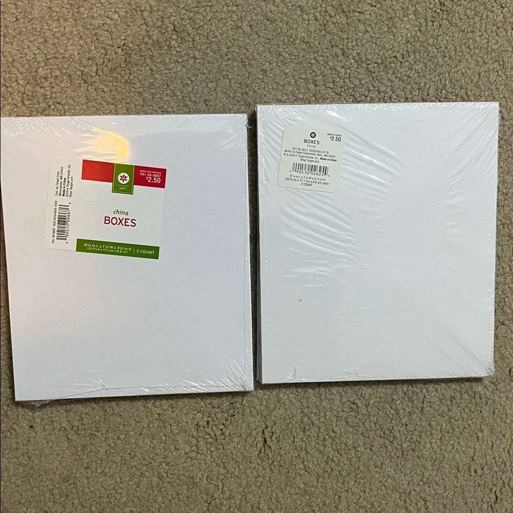 White Gift Boxes & Gold Ribbon – 3 sizes,NEW in Unopened Packaging